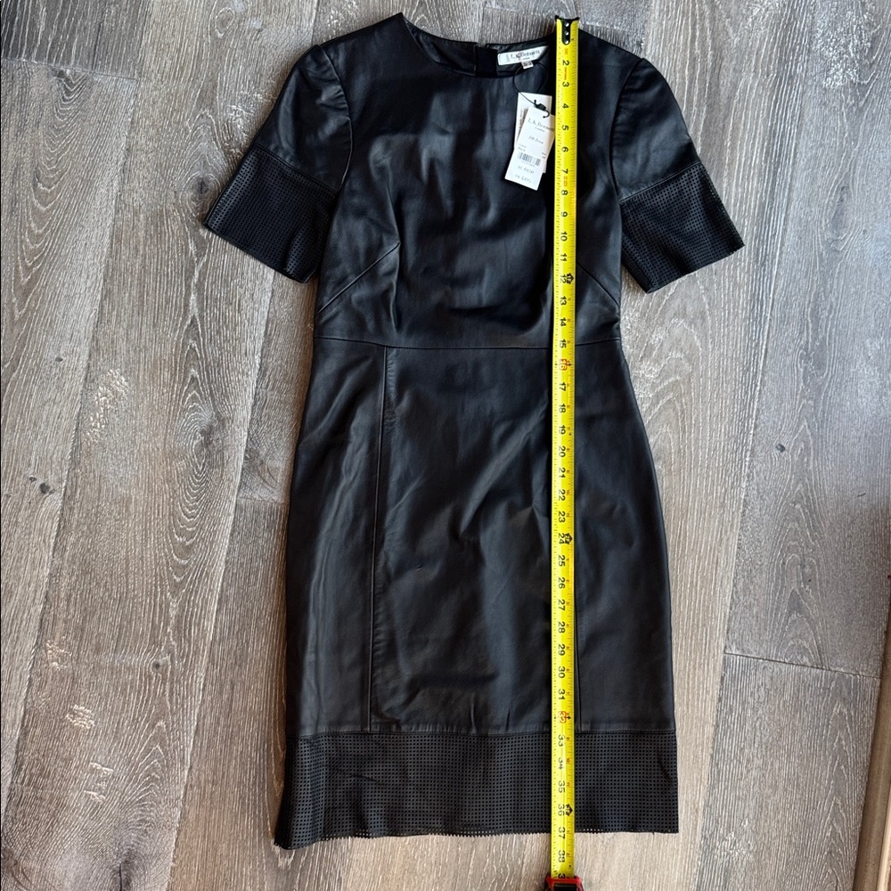 LK Bennett Black Leather Mini Dress AS0160 - Picture 7 of 9